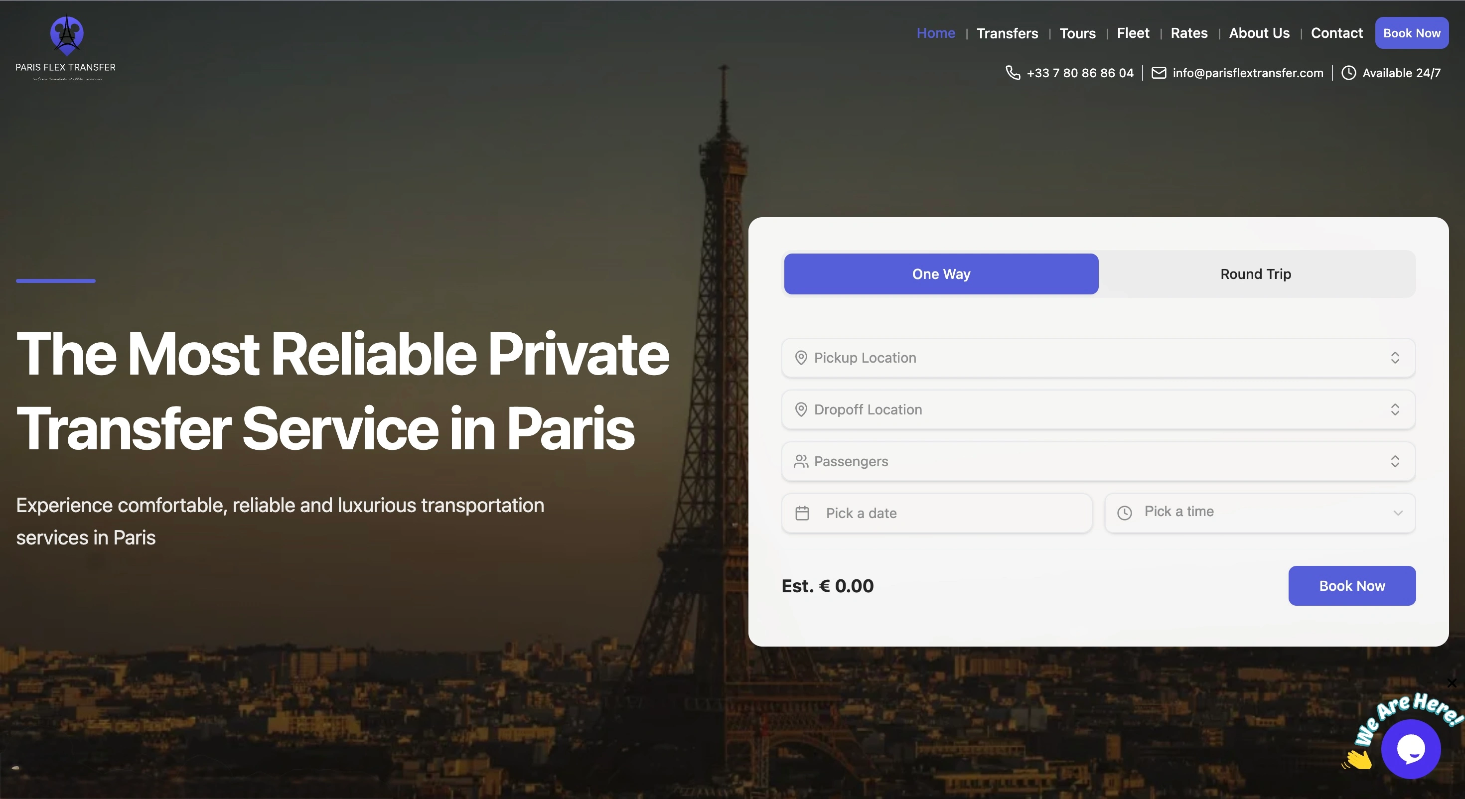 Paris Flex Transfer private chauffeur booking website